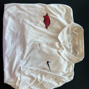 Arkansas Razorbacks Nike Dri-Fit White Men's Polo Shirt with Logo